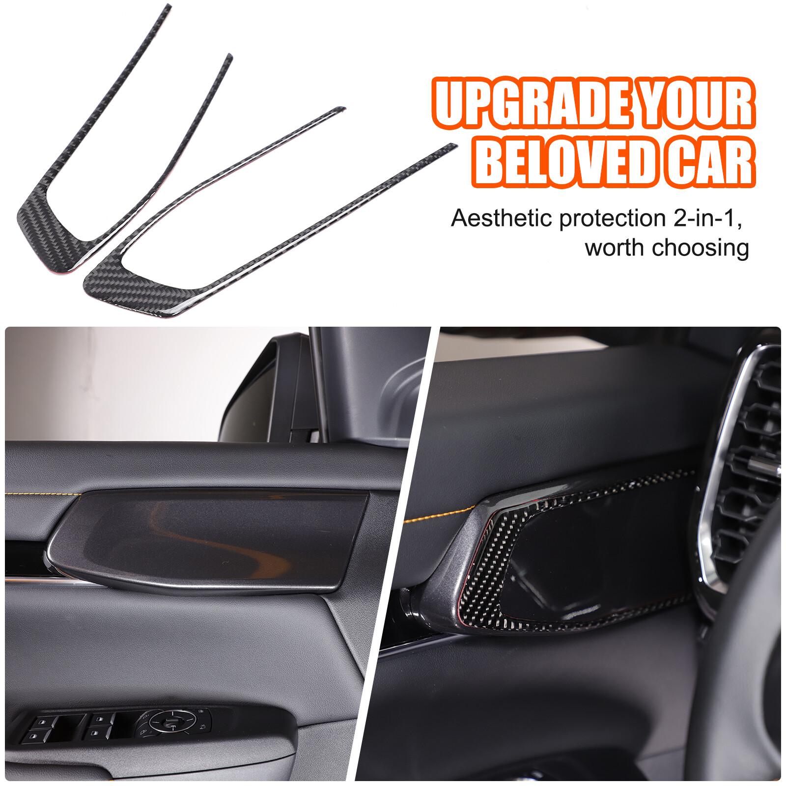 Soft Carbon Fiber Front Door Armrest Trim Sticker For Ford Ranger Raptor T9 2024