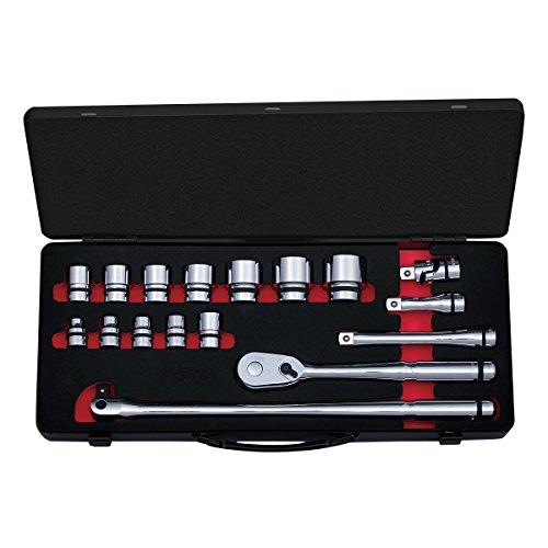 

Nepros 1/2 sq. Socket Wrench Set (17pcs.) With Steel Case