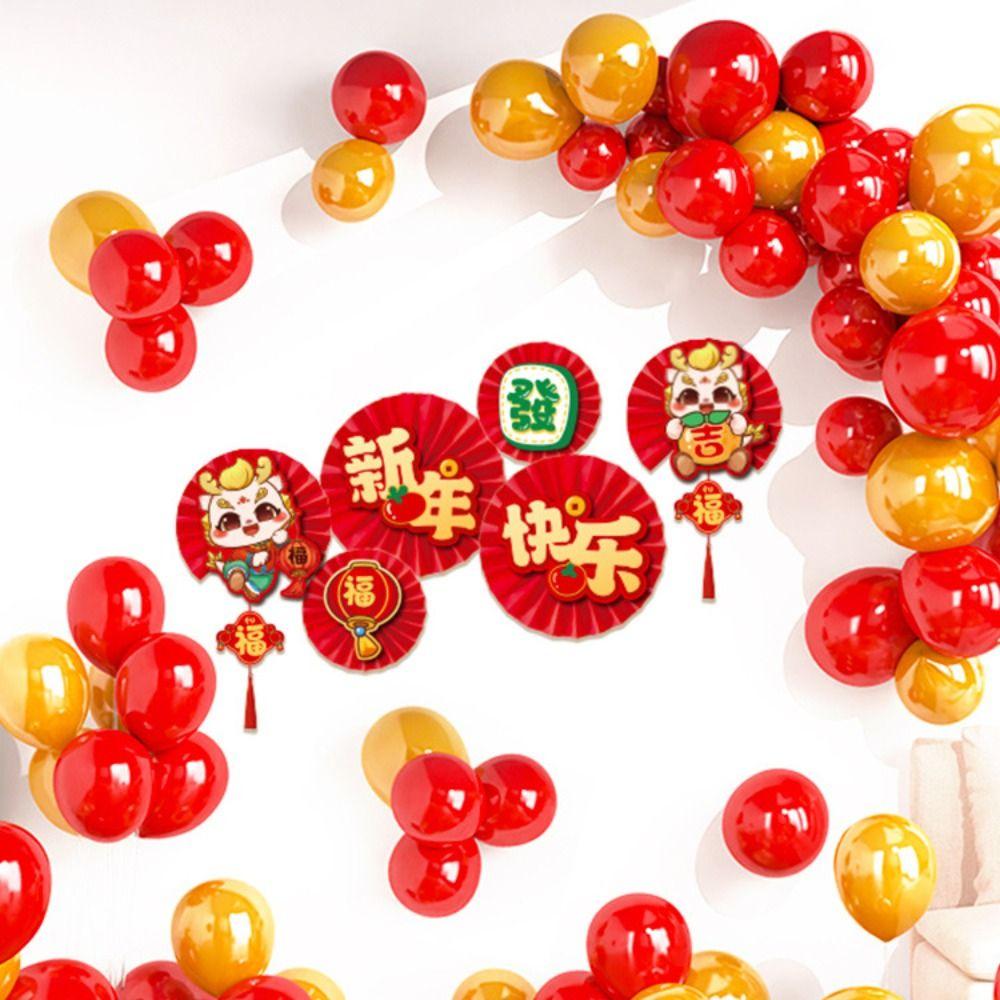 6Pcs Round Origami Fan 3D Paper Fan Flower Chinese Style Fan Flower DIY Paper Fan  Home Ornament