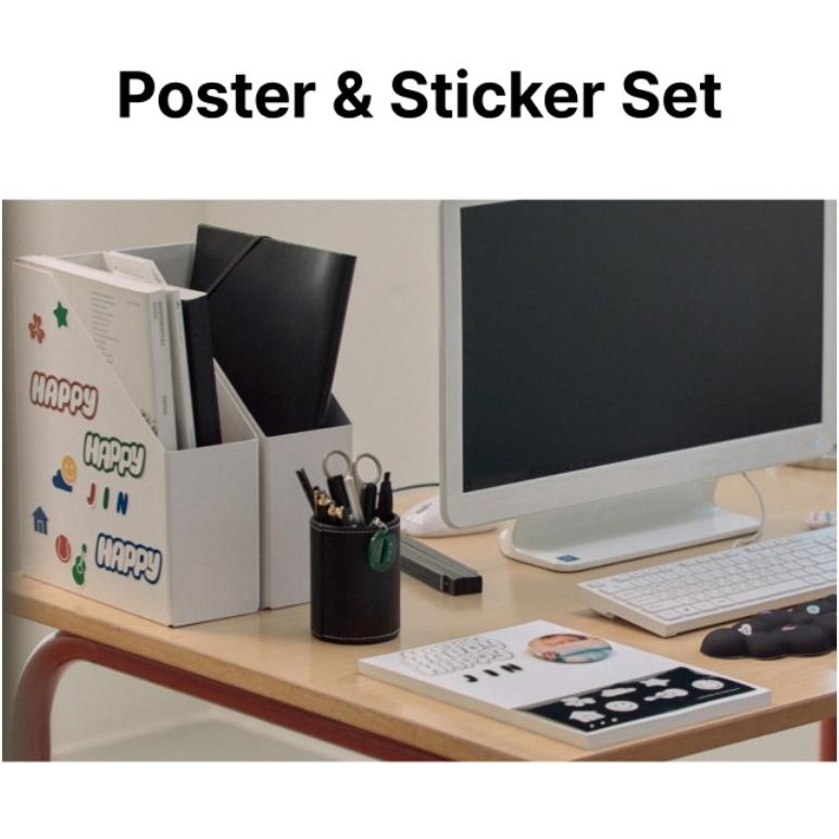 BTS Jin HAPPY Poster- und Stickerset