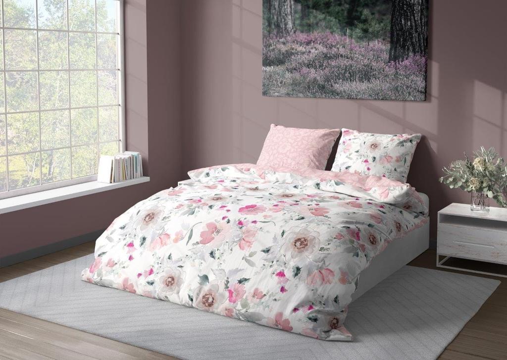 Satin Bedding 220x200 Milagro Pastel Flowers