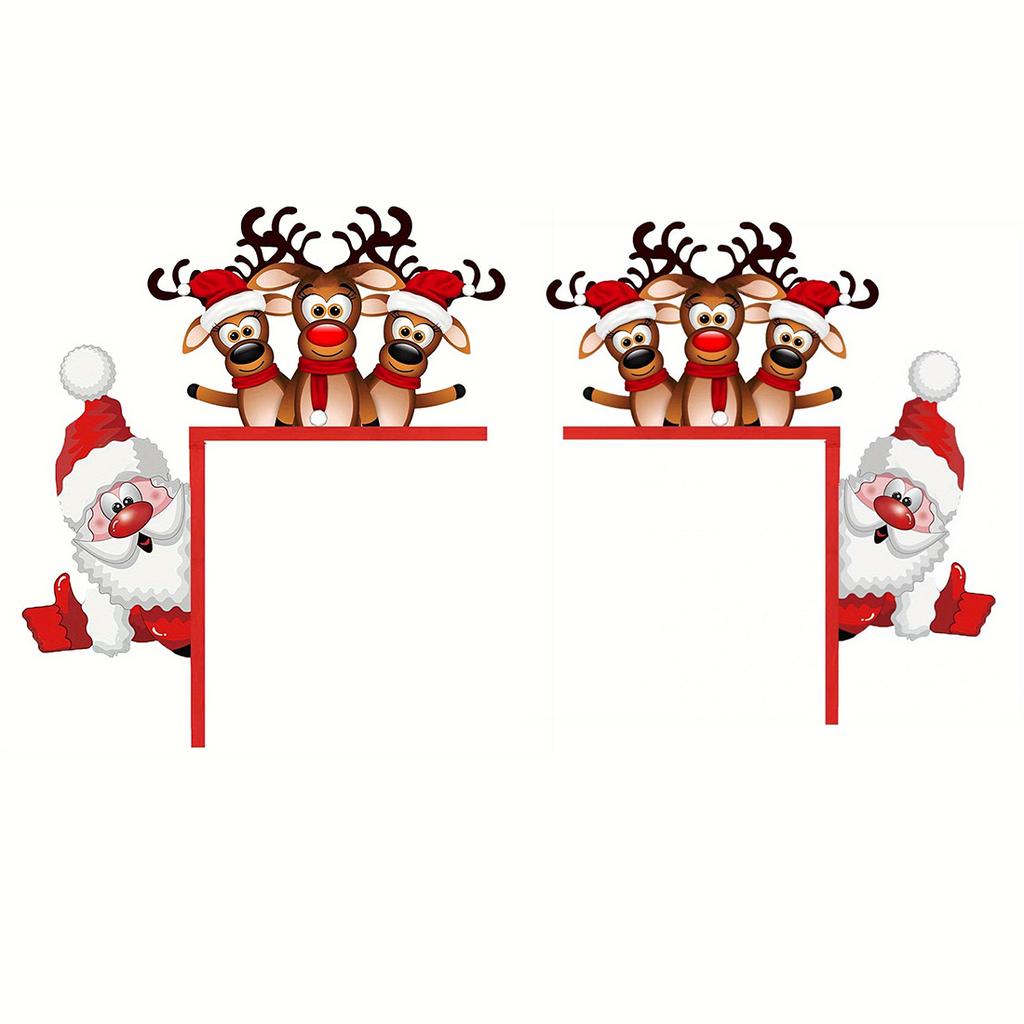 1pc Santa and Reindeer Christmas Door Corner Sign Sculpture for Living Room, Bedroom Office and Outdoor Indoor Decoration