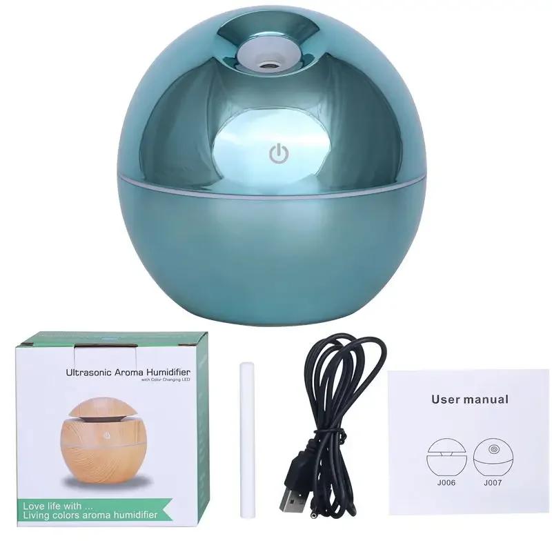 USB Aroma Oil Difuzér Dřevo Elektrický Zvlhčovač 130ml Ultrazvukový Zvlhčovač vzduchu Mini Aromaterapie LED Light Mist Maker for Home
