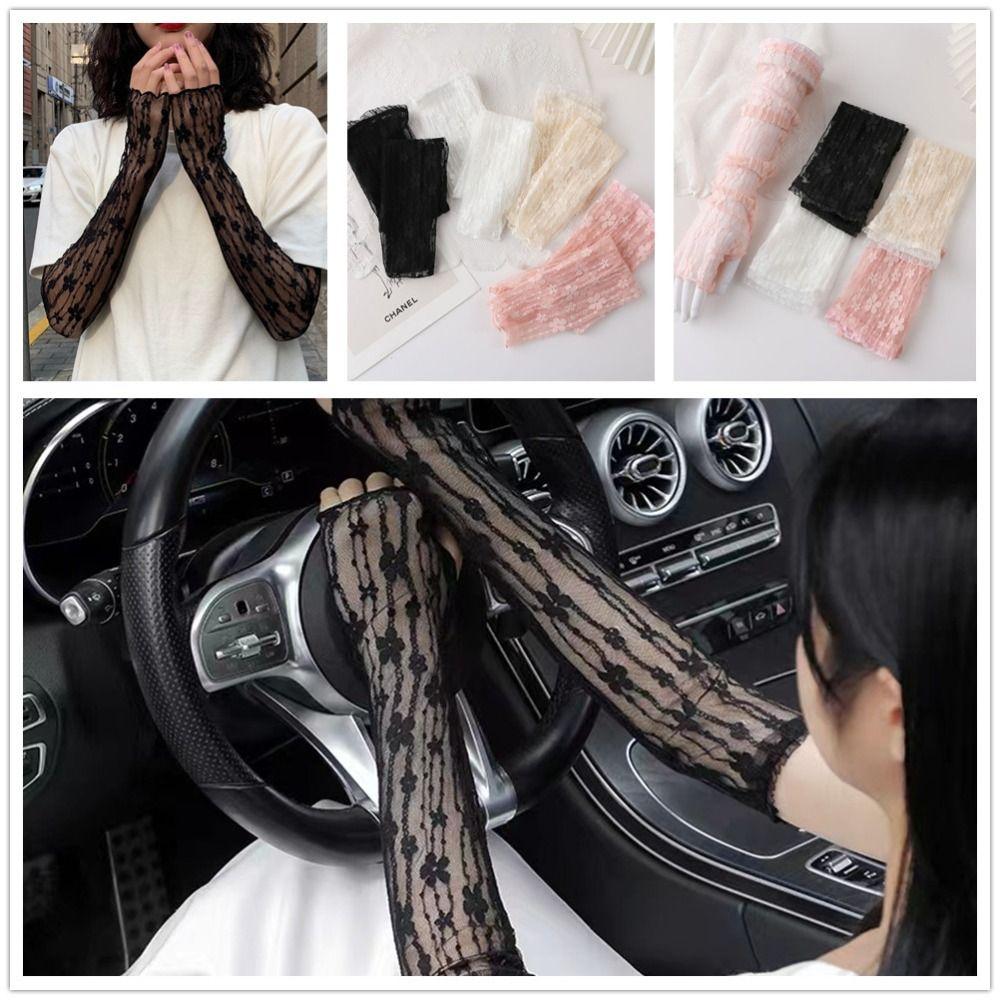 Lace Mesh Sunscreen Sleeves UV Protection Long Gloves Summer Outdoor Driving Gloves Girls