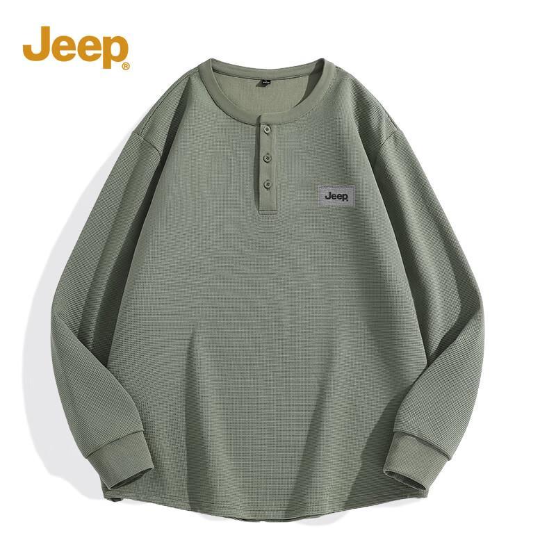 JEEP Heavyweight Henley Long Sleeve T-Shirt XL