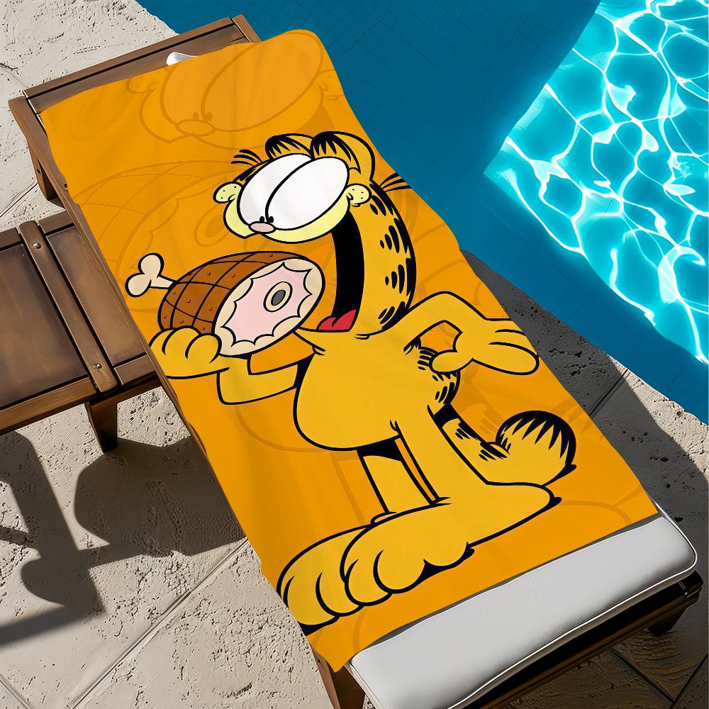 cute fun cartoon art cat Towel soft Beach Towels Trip swim Pool bathing G-GarfieldS Towel Gym Spa home Decor Gift Holiday