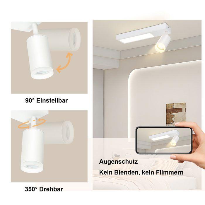 Plafonnier LED - NETTLIFE - GU10 - 10W - 3000K - Blanc métal 24 cm