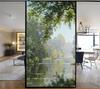 Green Plant Pattern Privacy Windows Film No Glue Static Cling  Decorative Stained Glass Window Stickers