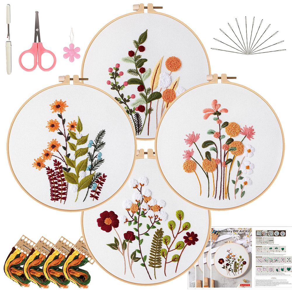 Diy Handmade Embroidery Material Package, European-Style Flowers And Plants Are Quiet And Demure, And The New Needle And Thread Set.