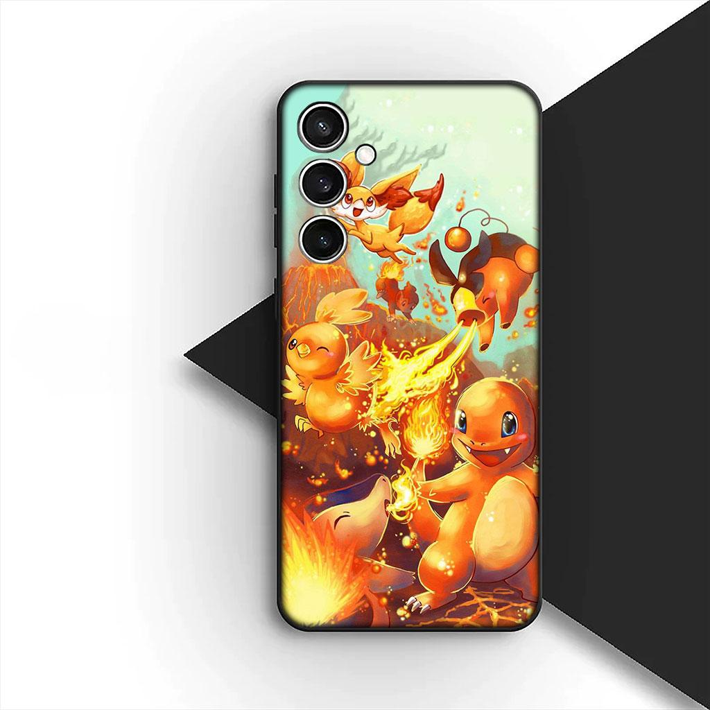Phone Cover for Samsung Galaxy S25 S24 S23 FE Ultra Plus S7 Edge S25+ S23+ A56 5G Soft Case Charmander P-Pokemons P-Pikachus GO