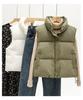 2024 Trendy Loose Stand-Up Collar Cotton Vest: Sleeveless Autumn/Winter Outerwear
