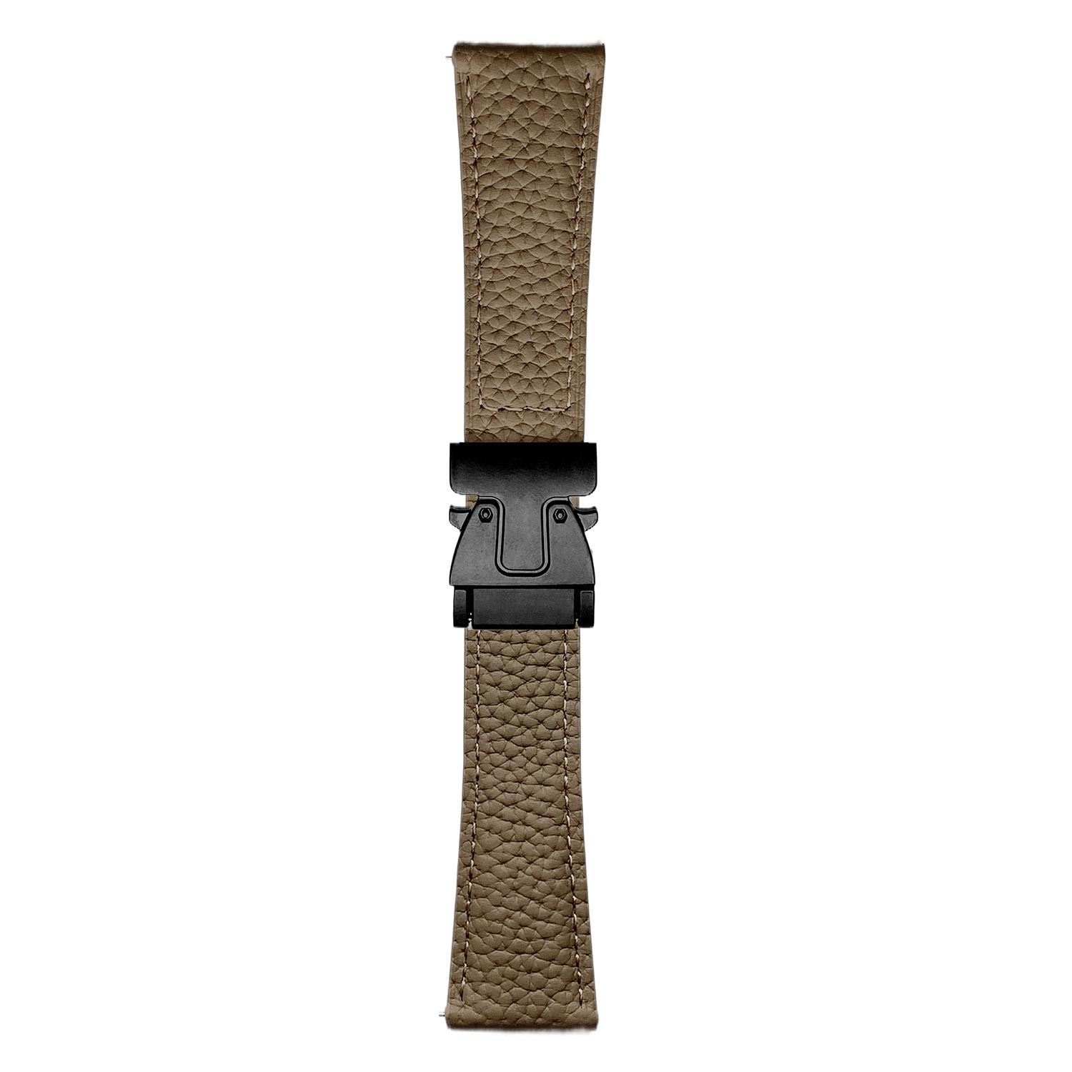 

Универсальный ремешок 20 мм из натуральной коровьей кожи с текстурой личи и магнитной застежкой Tan