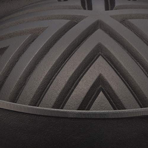 Iwachu Yakiniku and Genghis Khan Pot with Handle, Black Finish, for Direct Heat, Nanbu Ironware, 23006