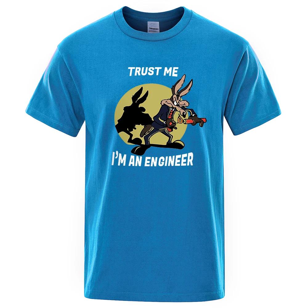 BenberFashion Geloof me ik ben een ingenieur T-shirt voor heren puur katoen vintage T-shirt ronde hals engineering T-shirts klassieke herenkleding oversized M