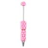 Pearl DIY Clay Heart Bead Pen Full Diamond Smooth Writing Flocked Heart Beaded Pen Handmade Glitter Bead Beaded Ballpoint Pen