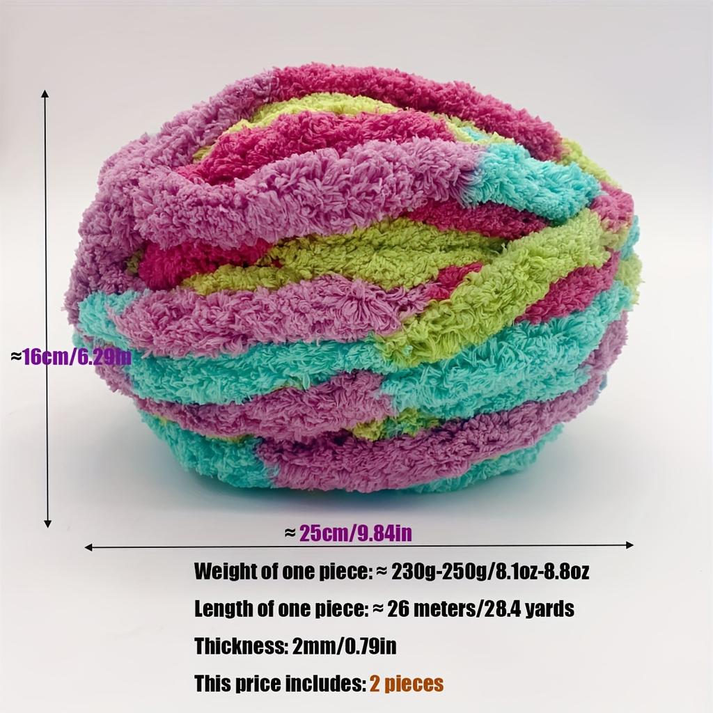 6pcs Gradient Chunky Yarn for Cushions Super Bulky Polyester Yarn Bundle (200g) - Extra Thick Ombre Yarn for DIY Pillow Covers