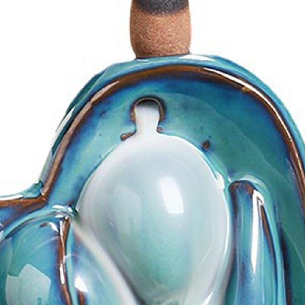 Backflow Incense Holder Cone Figurine Mind Burner Desktop Ornament for Living