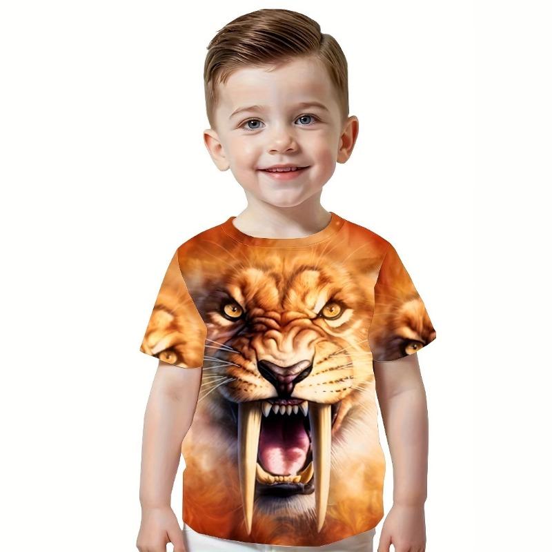 Celoplošný potisk 3D tričko s krátkým rukávem pro chlapce dívky středního věku starší děti trička