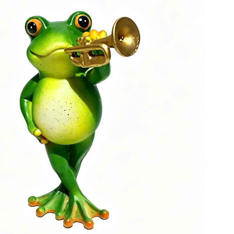 Resin Frog Band Ornaments, Courtyard Garden Decorations, Cute Animal Crafts