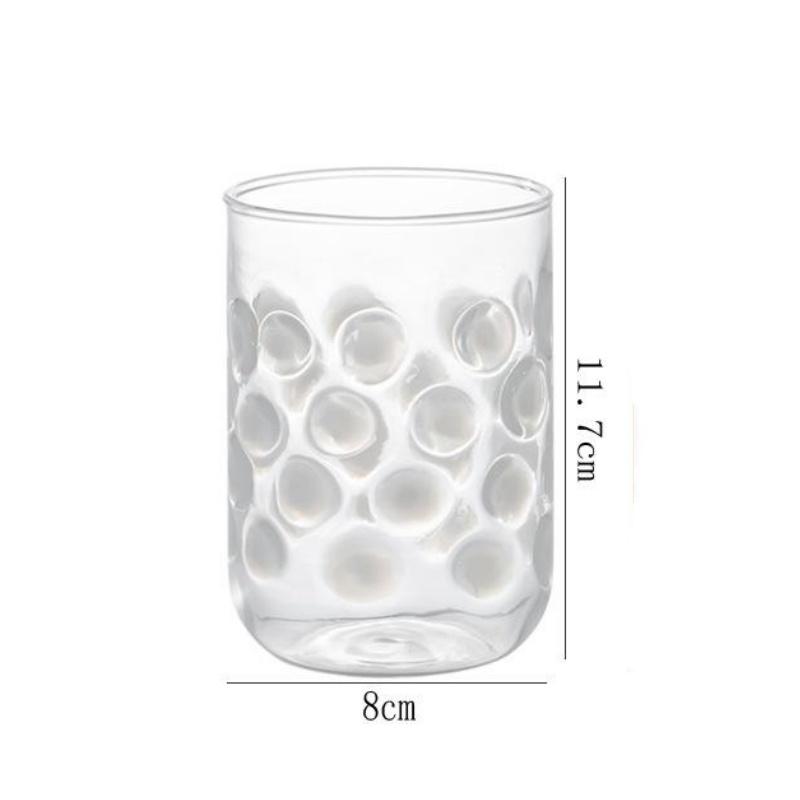 BRCreative Polka Dot Glassware Juice Red Wine Glasses Drinking Glasses Rise-and-fall Wave Points Coffee Mug Cocktail GlassEY