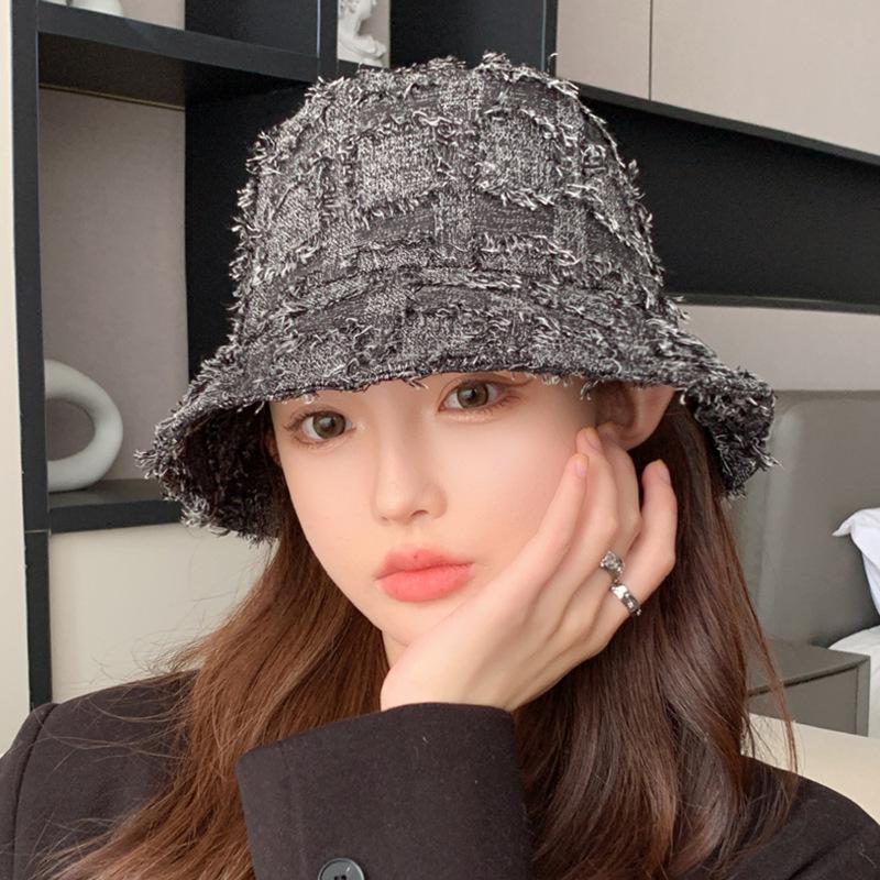 

Осень и зима новая шляпа женская однотонная универсальная для лица шляпа-ведро модная с широкими полями шляпа-тазик тренд One Size