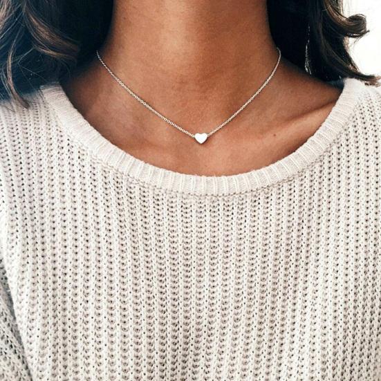 Necklace Bracelet Set, Alloy Plating Wear-Resistant Oxidation-Resistant Jewelry, Adjustable Chain Minimalist Love Pendant Jewelry