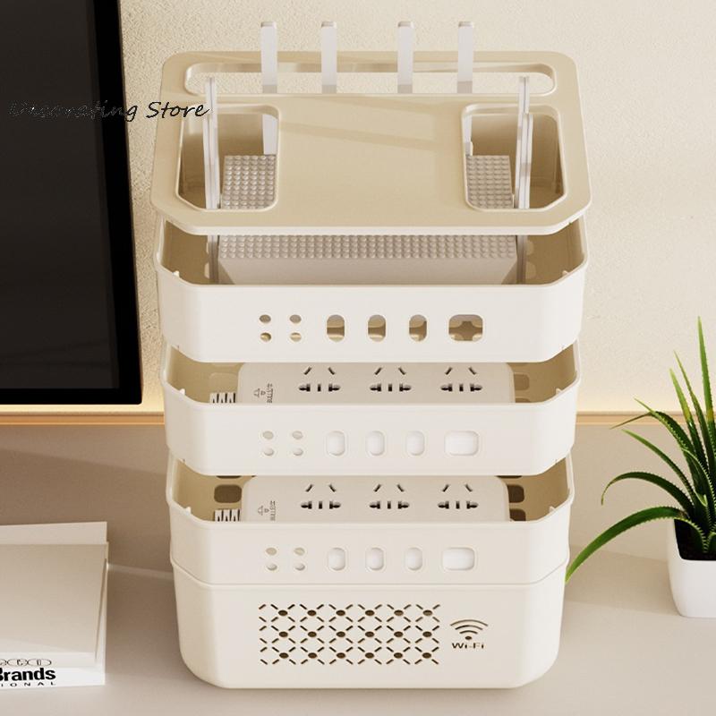 Home-Based Wireless Wifi Router Box; Cable Managing Case with Dustproof Charger Socket Wring Organizer