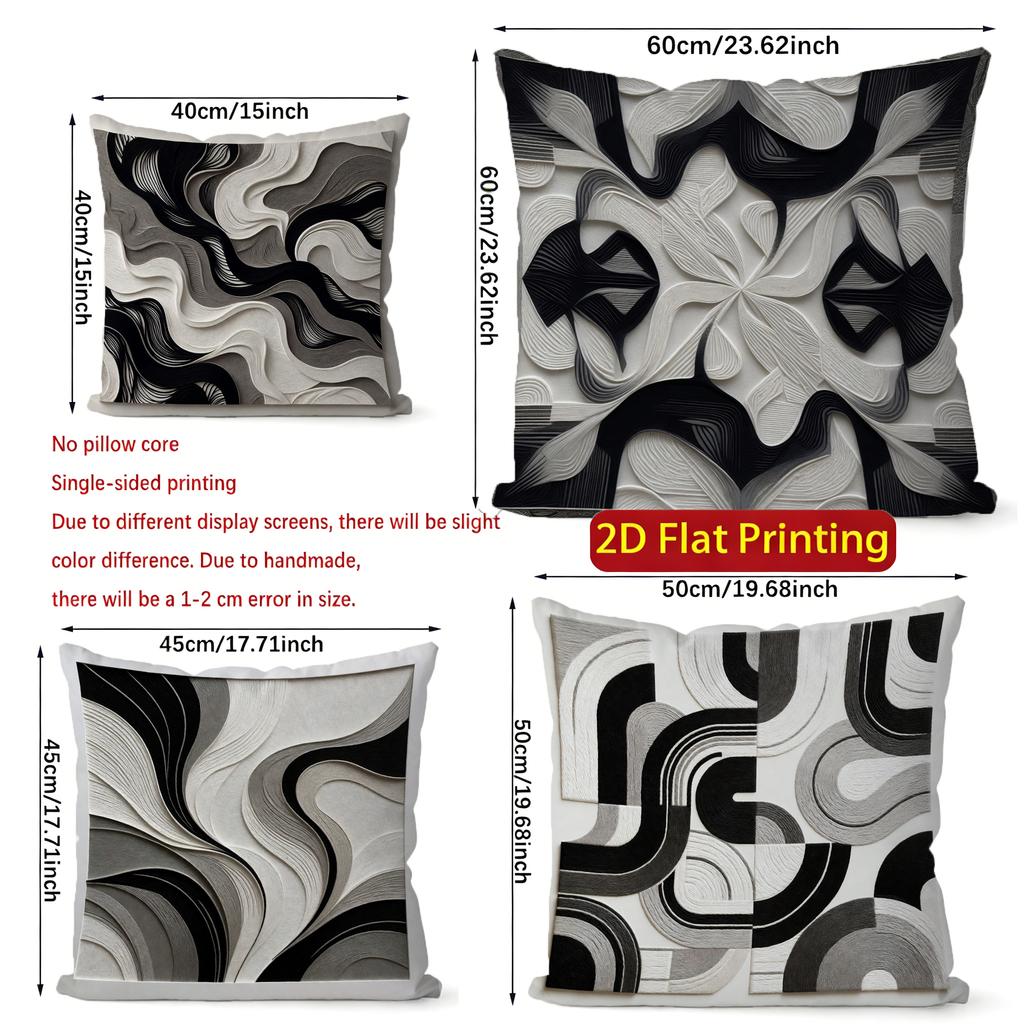 2D Modern Abstract Pattern Digital Print Pillowcases Pattern Cushion Cover Suitable For Sofa Bedroom Car Pillow Cover