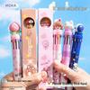 Ten-Color Cartoon Click-Action Multi-Functional Ballpoint & Marker Pen for Students