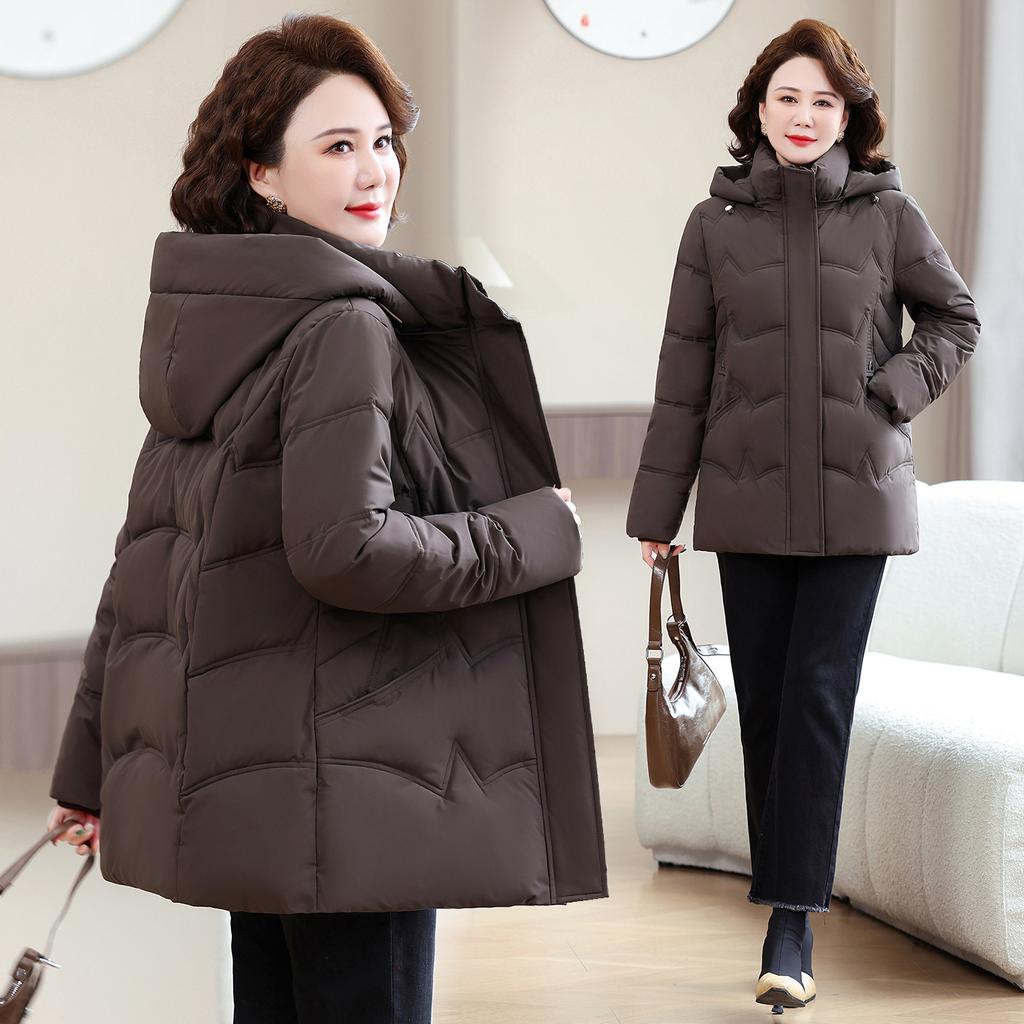 Mom's winter down cotton-padded clothing fashionable warm cotton-padded jacket new middle-aged and elderly women's clothing autumn and winter cott