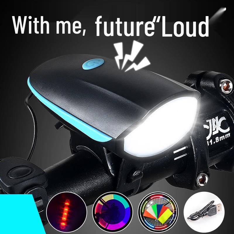 Rechargeable Bicycle Front Light with Tail Light