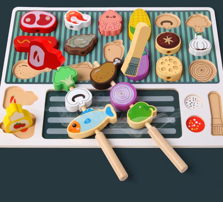 Educational Pretend Play Barbecue Skewer Set for Kindergarten Dollhouses - Enhances Fine Motor Skills