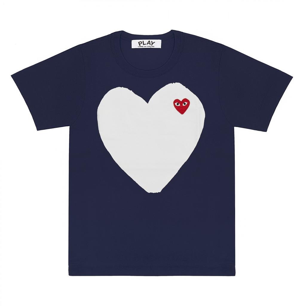 Unisex Crew Neck Short Sleeve Loose Fit Casual T-Shirt Colorful Heart Digital Print Basic Top
