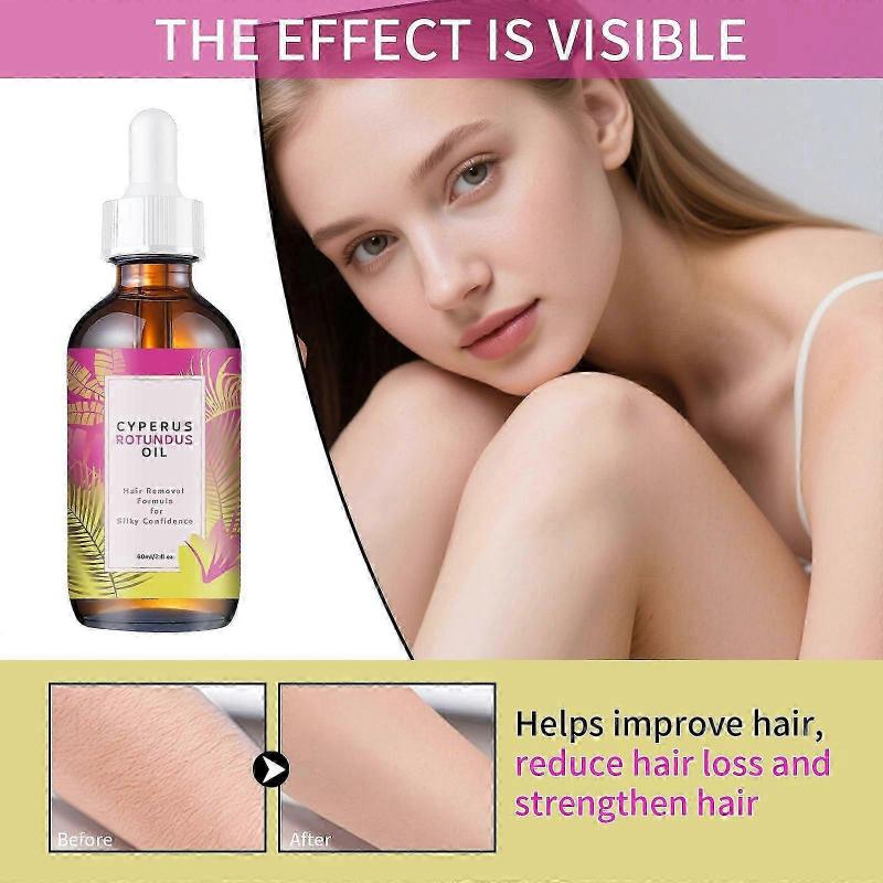 Haarentfernungsformel Cyperus Rotundus Öl, Natürliches Cyperus Rotundus Öl zur Haarentfernung, 60 ml Cyperus Rotundus Öl zur Reduzierung von Körperbehaarung