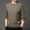 Langarmpullover Einfarbig Rundhalsausschnitt Pullover Atmungsaktiv Locker Vielseitig Unterteil Gestricktes T-Shirt