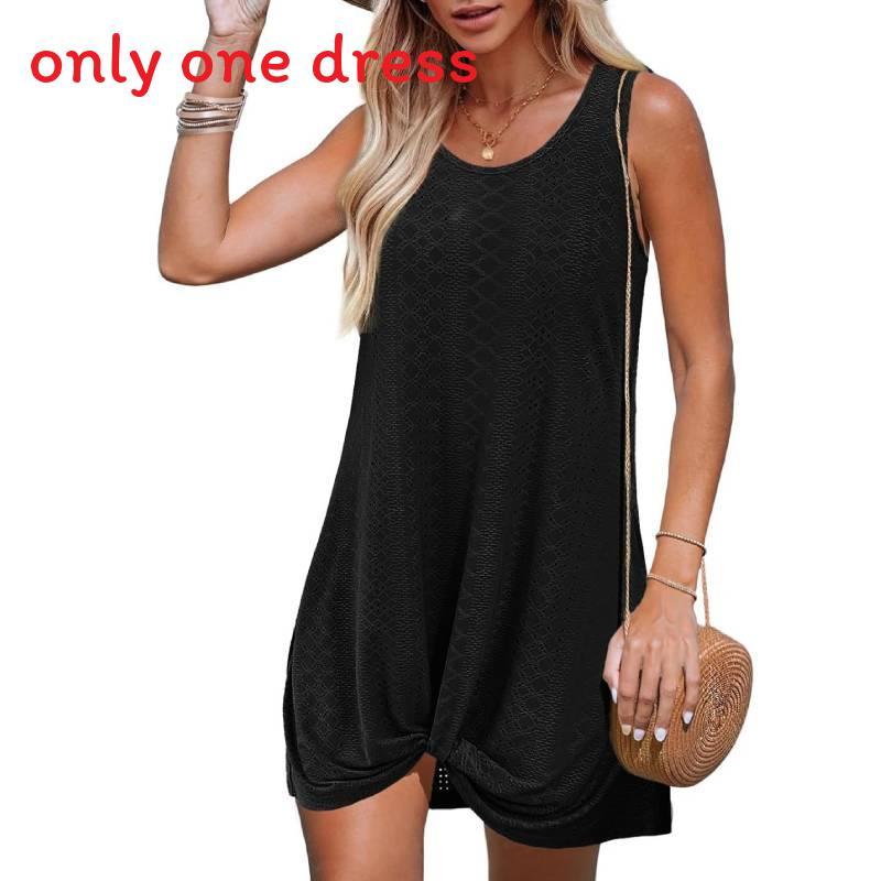 Polyester Splicing Aline Minikleid mit verdrehtem Knoten für den Sommer-Strandurlaub