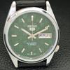 AUTOMATIC VINTAGE REFURBISHED SEIKO 5 JAPAN MENS GREEN DIAL WATCH a440457-4 Sk-a440457