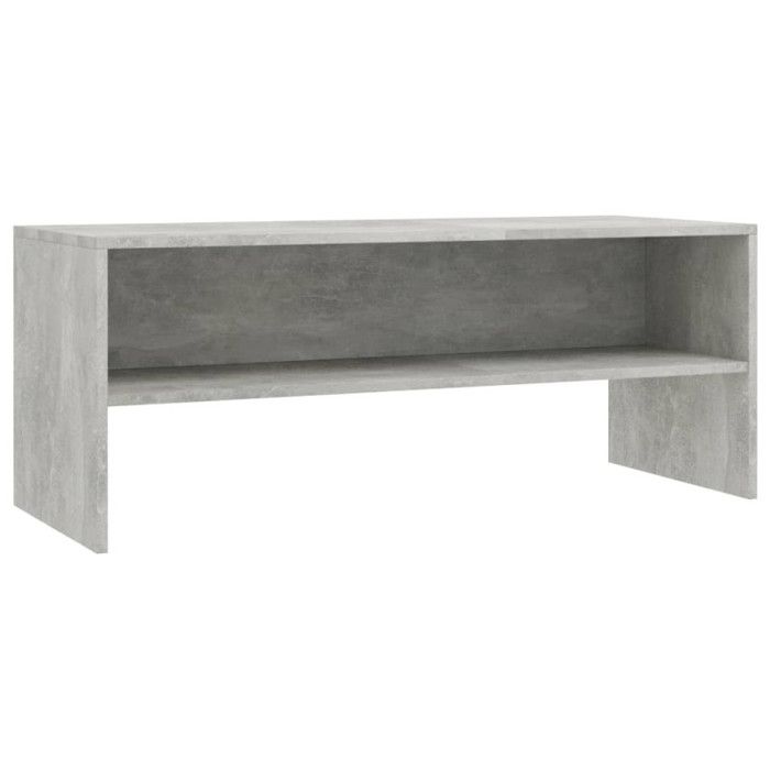 Meuble TV Gris béton 100x40x40 cm Bois d'ingénierie