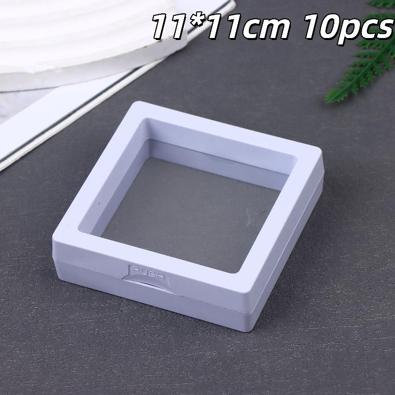 10Pcs Transparent Floating Display Box Plastic Film Jewelry Packaging Box Jewelry Necklace Ring And Collectible Storage Box