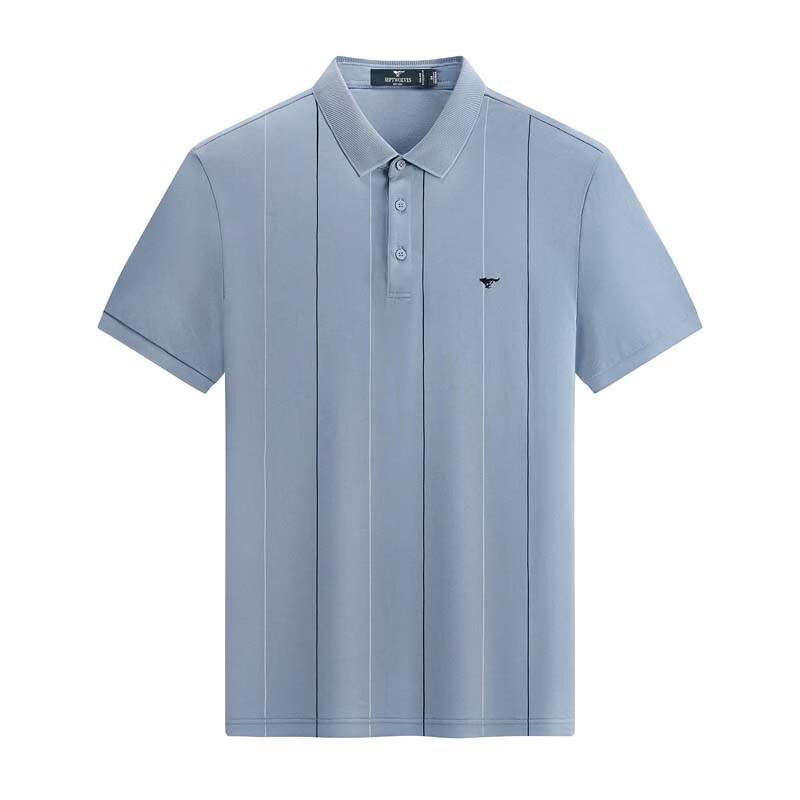 SEPTWOLVES Men's Striped Soft Polo Shirt