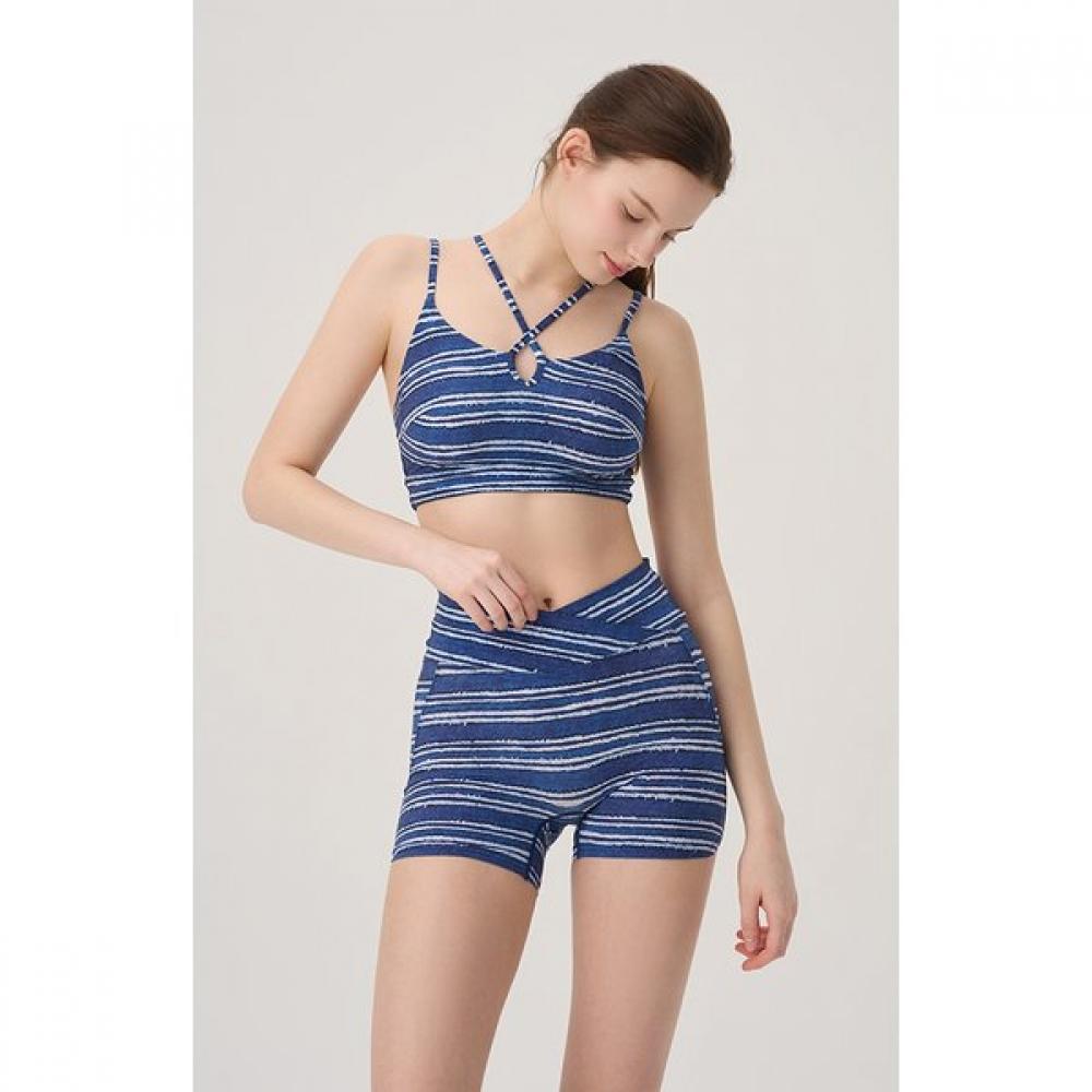 Huit Euro Jersey Denim Print Hole Bra Top Htwtb5i08t