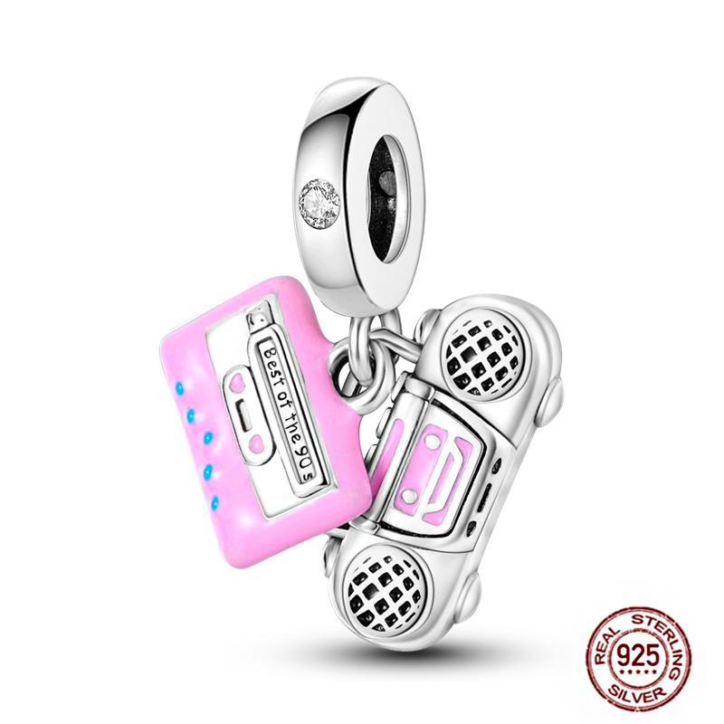 Daily Articles Copper Pink Perfume Charms Camera Dumbbell Smart Watch Beads Fit Original Bracelets Diy Jewelry Gift