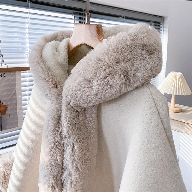 Fashion Retro Elegant Trims Mink Cashmere Fleece Cape Women Cheongsam Wedding Dress Shawl Cloak Short Coat Winter Autumn