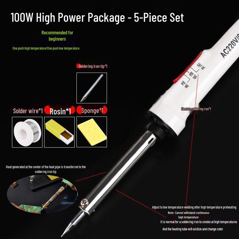High-Power Electric Soldering Iron Set with Temperature Control, Ideal for Industrial and Home Use