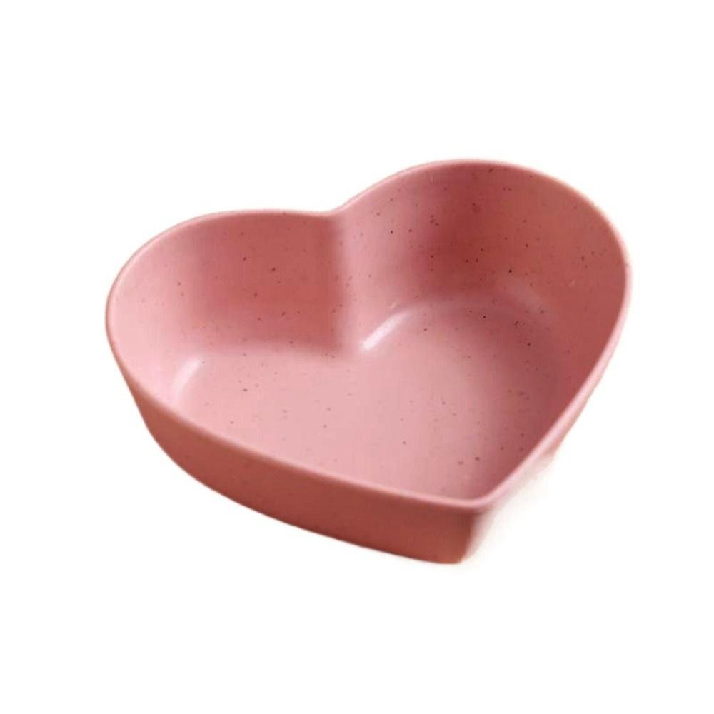 Wheat Straw Heart Shape Seasoning Dish Nordic Style Soy Sauce Dishes Cute Spice Plate  for Kitchen