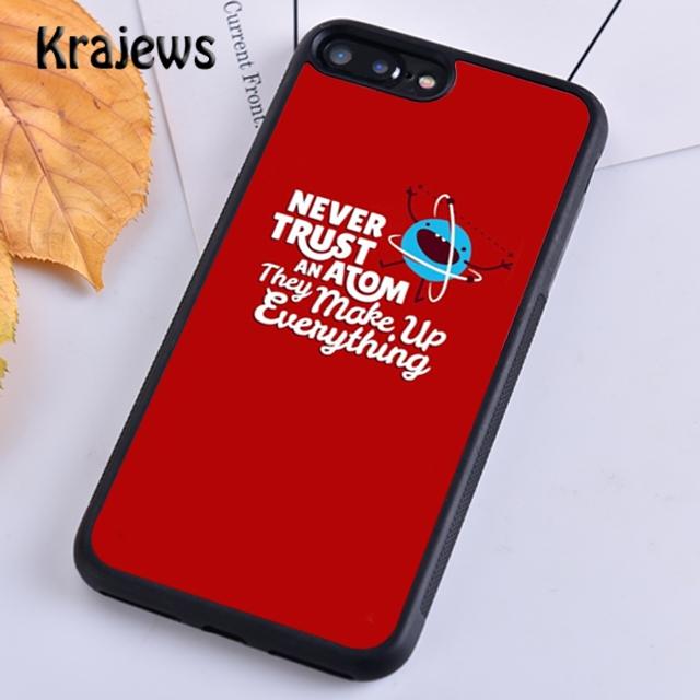 Krajews Never Trust An Atom Cool Science Phone Case For iPhone 14 5s 6s 7 8 Plus X XR XS 11 12 13 Pro Max Samsung S21 S22 Ultra