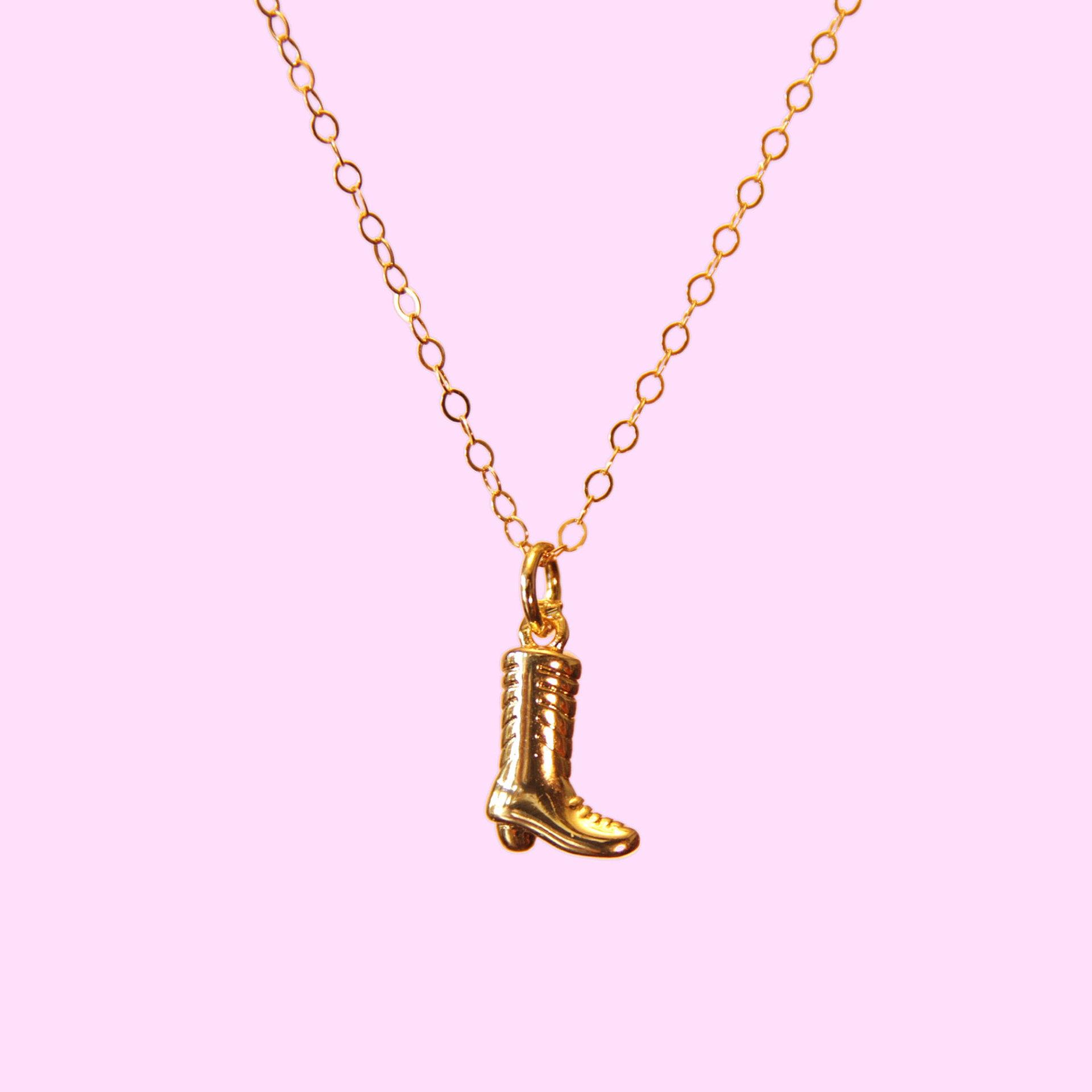 

Cowboy Boots Cowboy Hat Pendant Necklace Retro Style Jewelry Furnace Vacuum Plating 18K Real Gold