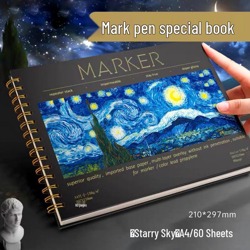 

Альбом для ескізів маркерами A4 для аніме-арту - Професійний блокнот для малювання від руки Standard