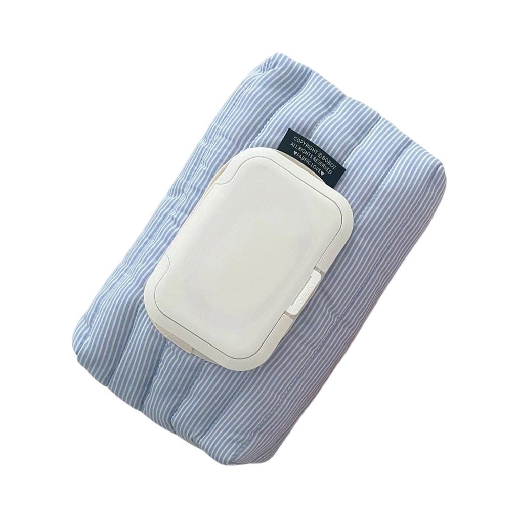 Gestepptes Streifenstoff Feuchttuch-Etui Strapazierfähiger Polyester Auto-Organizer mit Klappdeckel zur Aufbewahrung von Feuchttüchern