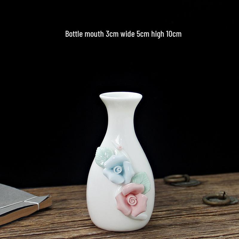 Handcrafted Ceramic Mini Vase for Fresh Flowers - Colorful Desktop Ornaments